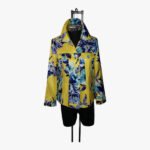 Chaqueta Amarilla flor azul