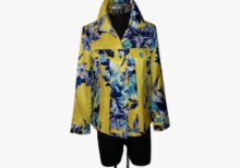 Chaqueta Amarilla flor azul